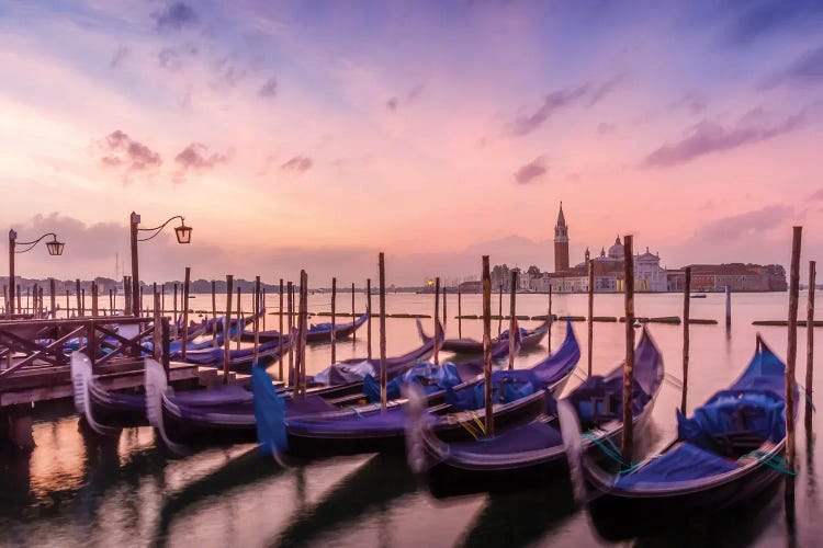 Venice Gondolas During Golden Hour