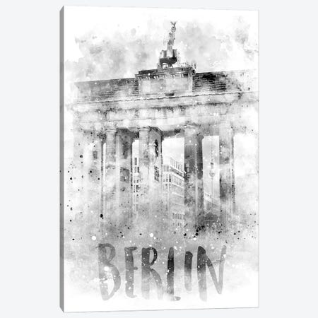 Monochrome Berlin Brandenburg Gate  Canvas Print #MEV74} by Melanie Viola Canvas Wall Art