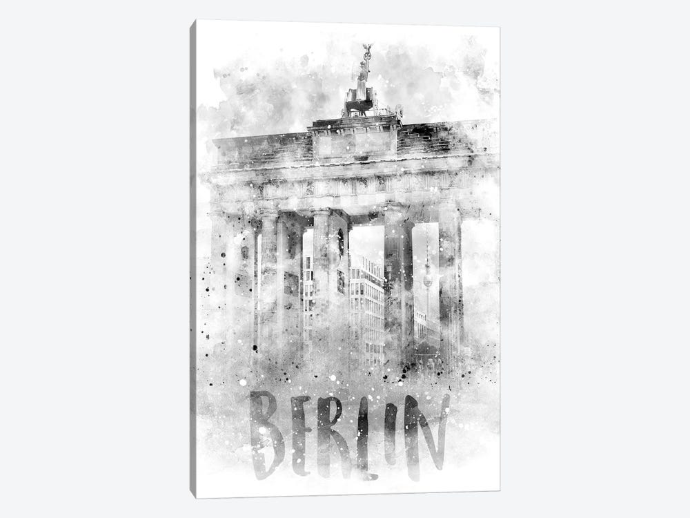 Monochrome Berlin Brandenburg Gate  by Melanie Viola 1-piece Canvas Print