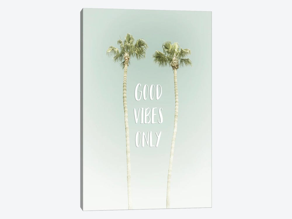 Good Vibes Only | Idyllic Palm Trees by Melanie Viola 1-piece Canvas Art