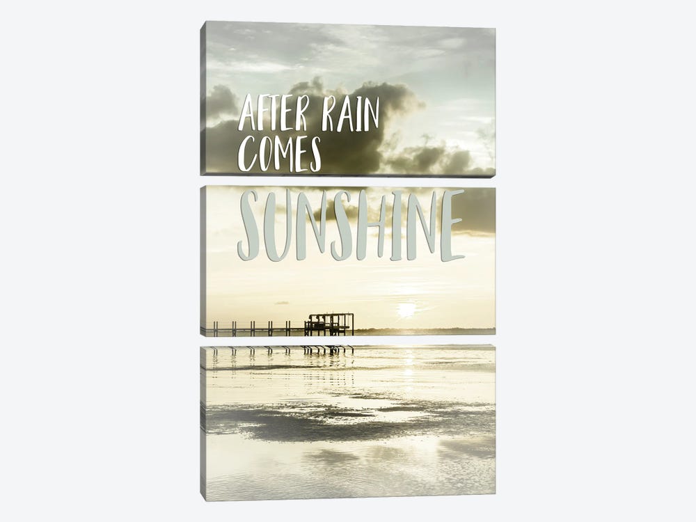 After Rain Comes Sunshine | Sunset by Melanie Viola 3-piece Canvas Print