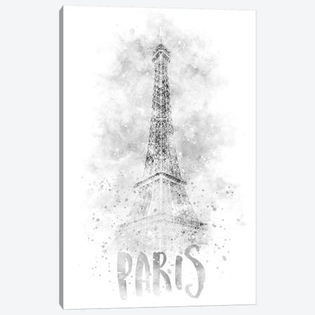 Monochrome Eiffel Tower Canvas Print #MEV77} by Melanie Viola Canvas Art