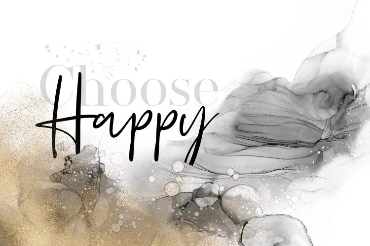 Alcohol Ink Choose happy by Melanie Viola wall art