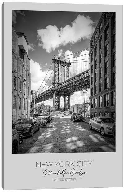 In Focus: New York City Manhattan Bridge Canvas Art Print - Brooklyn Bridge