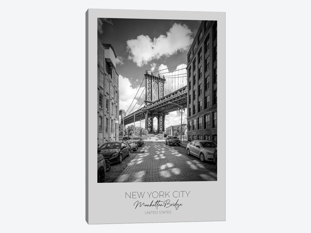 In Focus: New York City Manhattan Bridge by Melanie Viola 1-piece Canvas Print