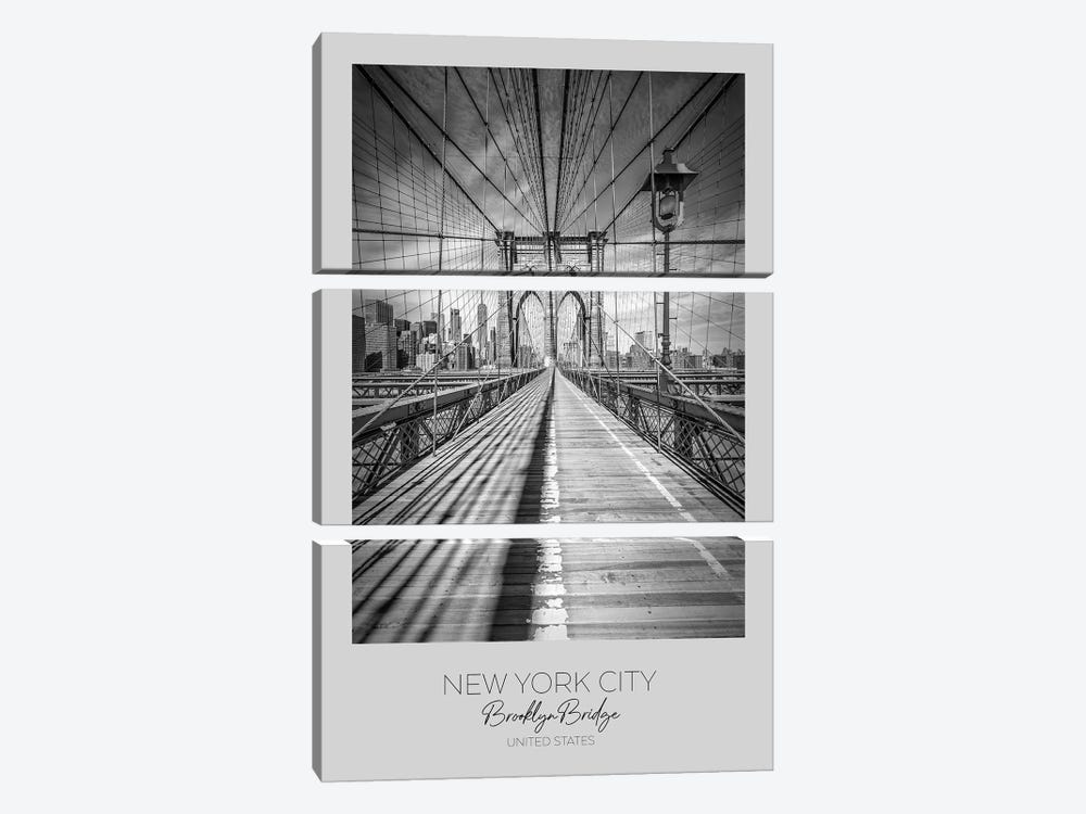 In focus: New York City Brooklyn Bridge by Melanie Viola 3-piece Canvas Art