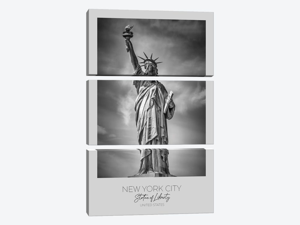 In Focus: New York City Statue Of Liberty by Melanie Viola 3-piece Art Print