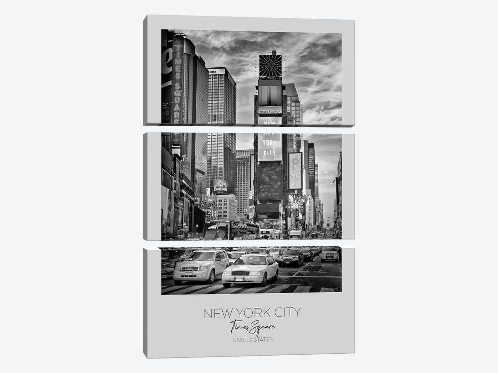 In Focus: New York City Times Square by Melanie Viola 3-piece Canvas Art Print