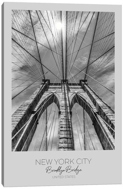 In Focus: New York City Brooklyn Bridge In Detail Canvas Art Print - Brooklyn Bridge
