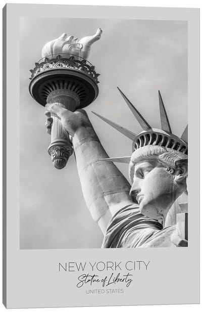 In Focus: New York City Statue Of Liberty In Detail Canvas Art Print - Statue of Liberty Art