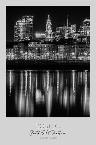 In Focus: Boston Evening Skyline Of North End by Melanie Viola canvas print
