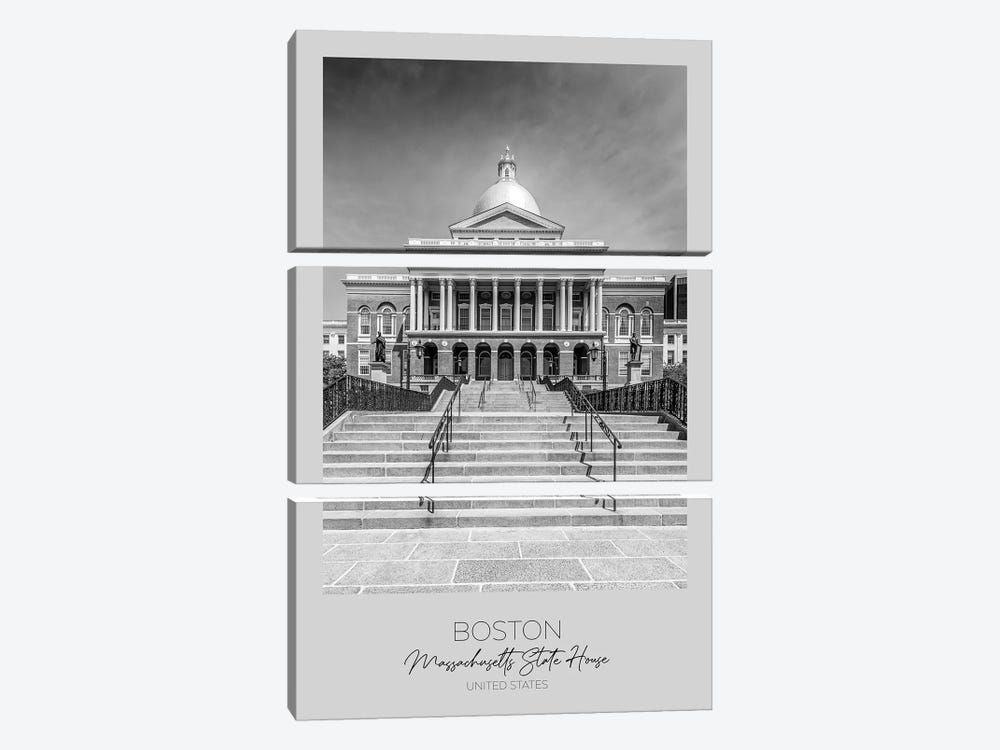 In Focus: Boston Massachusetts State House by Melanie Viola 3-piece Canvas Art Print