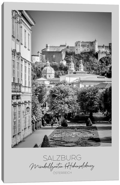 In Focus: Salzburg Wonderful View To Salzburg Fortress Canvas Art Print - Salzburg