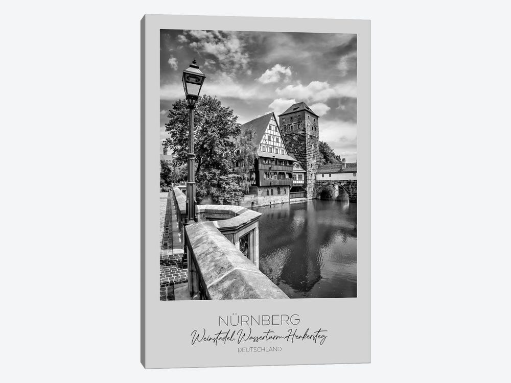 In Focus: Nuremberg Weinstadel, Water Tower, Hangman’s Bridge by Melanie Viola 1-piece Canvas Art