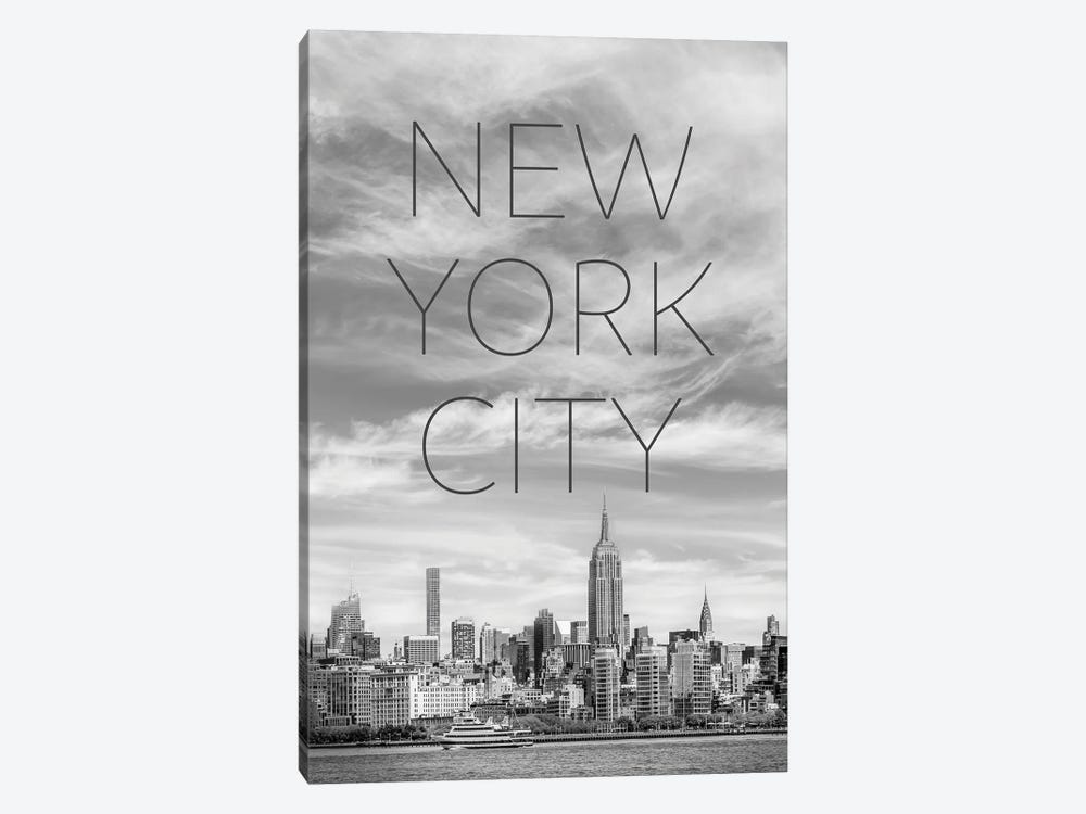NYC Midtown Manhattan Text & Skyline by Melanie Viola 1-piece Canvas Art Print