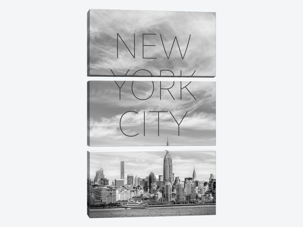 NYC Midtown Manhattan Text & Skyline by Melanie Viola 3-piece Art Print