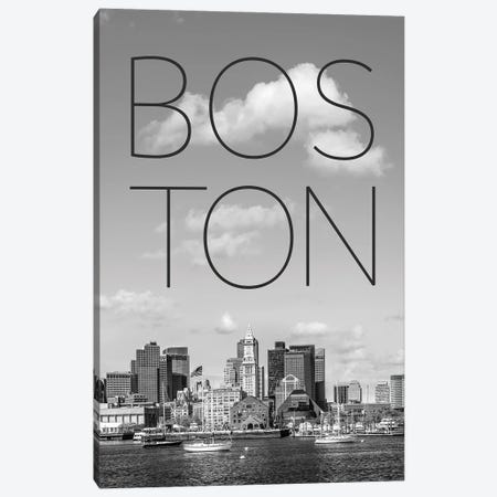 Boston Skyline North End & Financial District Text & Skyline Canvas Print #MEV852} by Melanie Viola Canvas Art Print
