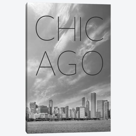 Chicago Skyline Text Canvas Print #MEV854} by Melanie Viola Canvas Artwork