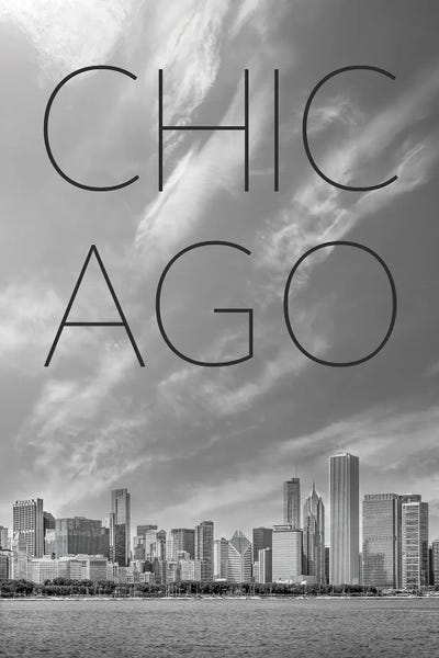Canvas Print: Chicago Skyline Text by Melanie Viola