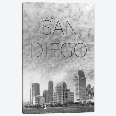 San Diego Skyline Text Canvas Print #MEV855} by Melanie Viola Canvas Art