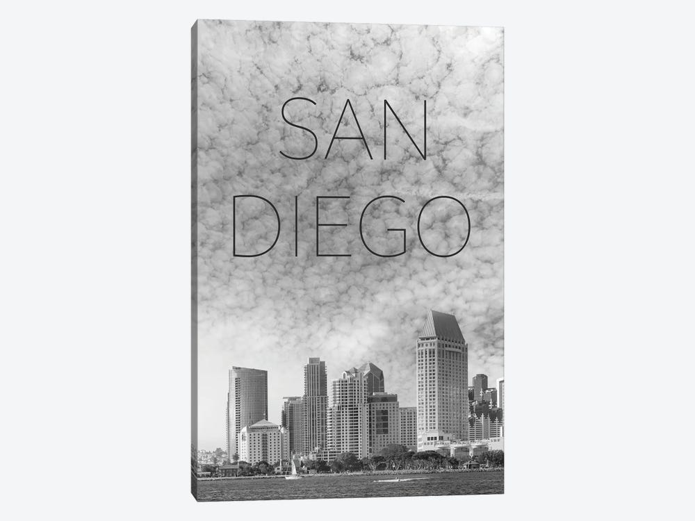 San Diego Skyline Text by Melanie Viola 1-piece Art Print
