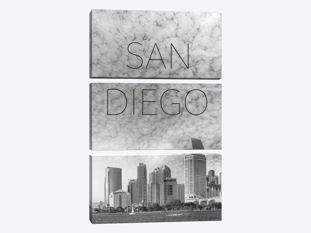 San Diego Skyline Text by Melanie Viola 3-piece Art Print