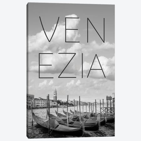 Venice Grand Canal And St Mark's Campanile Text & Skyline Canvas Print #MEV859} by Melanie Viola Canvas Art Print