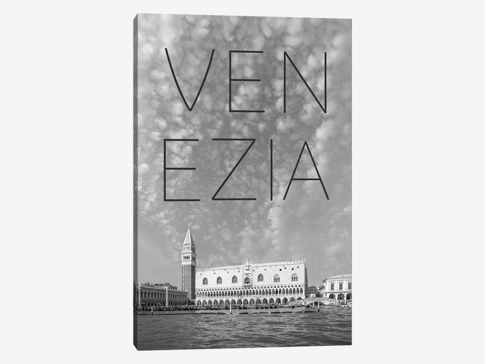 Venice Mark's Campanile And Doge's Palace Text & Skyline by Melanie Viola 1-piece Art Print