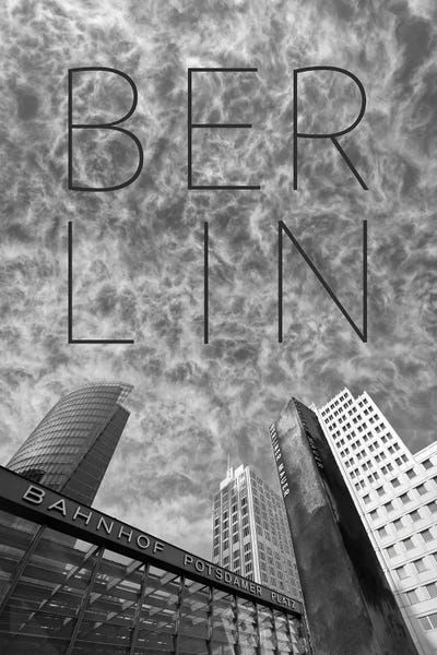 Berlin Potsdamer Platz Text & Skyline by Melanie Viola multi panel art
