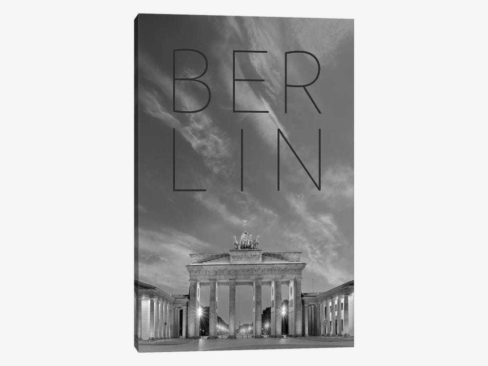 Berlin Brandenburg Gate Text & Skyline by Melanie Viola 1-piece Canvas Art
