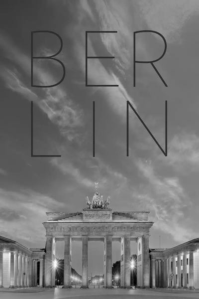 Berlin: Berlin Brandenburg Gate Text & Skyline by Melanie Viola