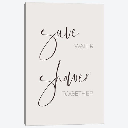 Save Water - Shower Together Canvas Print #MEV881} by Melanie Viola Canvas Artwork