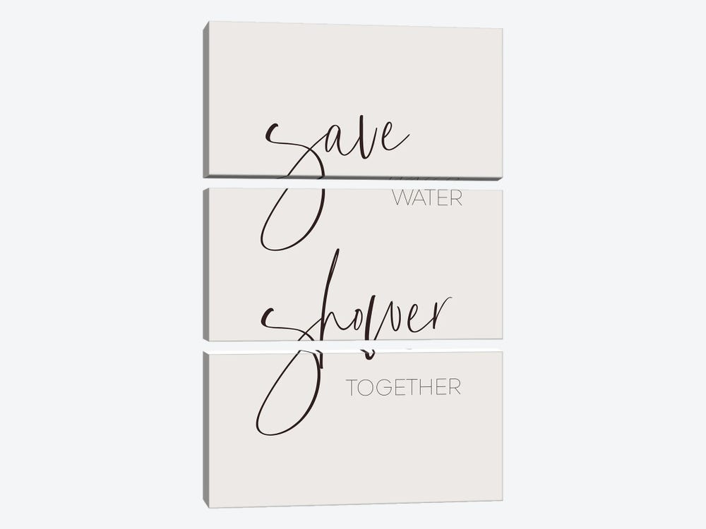 Save Water - Shower Together by Melanie Viola 3-piece Canvas Wall Art