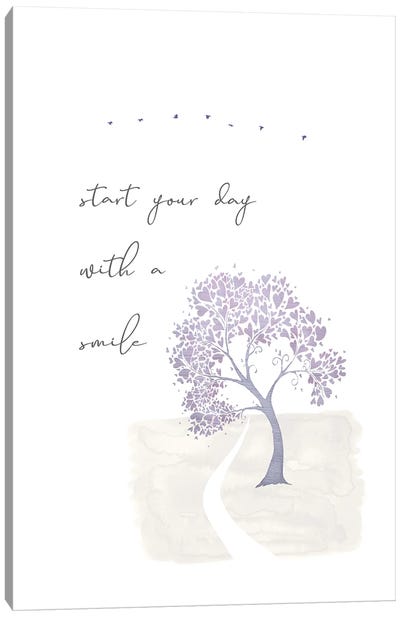 Start Your Day With A Smile - Japandi Style Canvas Art Print - Wisdom Art