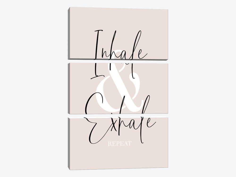 Inhale And Exhale - Repeat by Melanie Viola 3-piece Canvas Art Print