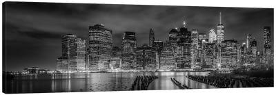 New York City Monochrome Night Impressions Canvas Art Print - Melanie Viola
