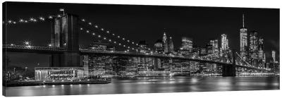 NYC Nightly Impressions Canvas Art Print - Bridge Art