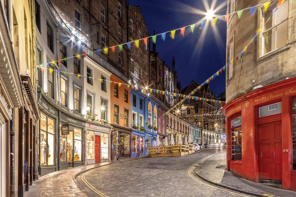 Scotland: Charming Evening Impression At West Bow, Victoria Street by Melanie Viola