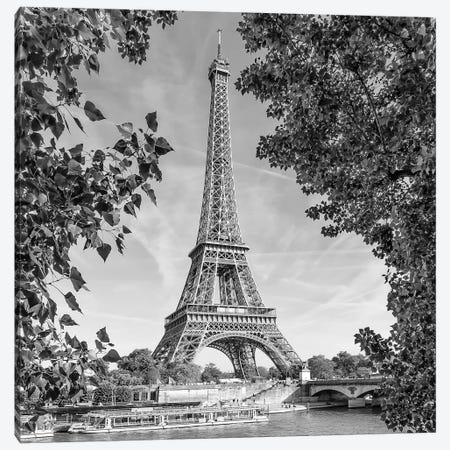 Paris Eiffel Tower & River Seine Canvas Print #MEV93} by Melanie Viola Canvas Print