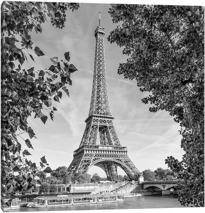 Paris Eiffel Tower & River Seine Canvas Art Print - Melanie Viola