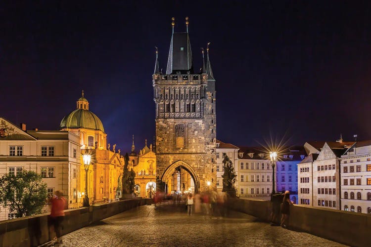 Evening Bustle At The Charles Bridge In Prague