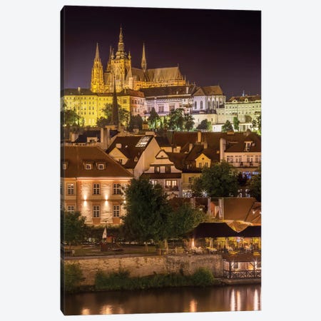 Prague Castle And St. Vitus Cathedral By Night Canvas Print #MEV949} by Melanie Viola Canvas Art Print