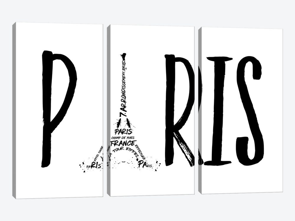 Paris Typography by Melanie Viola 3-piece Art Print