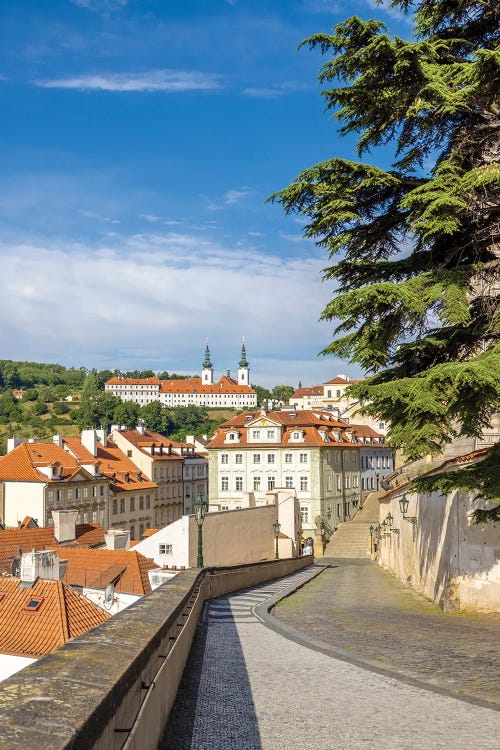 View To Strahov Monastery From Alley Ke Hradu In Prague