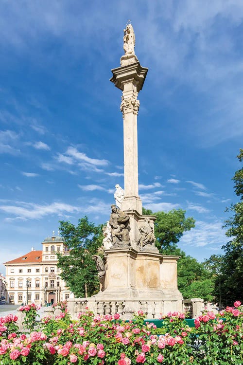 Hradčany Square With Tuscany Palace And St. Mary'S Column In Prague