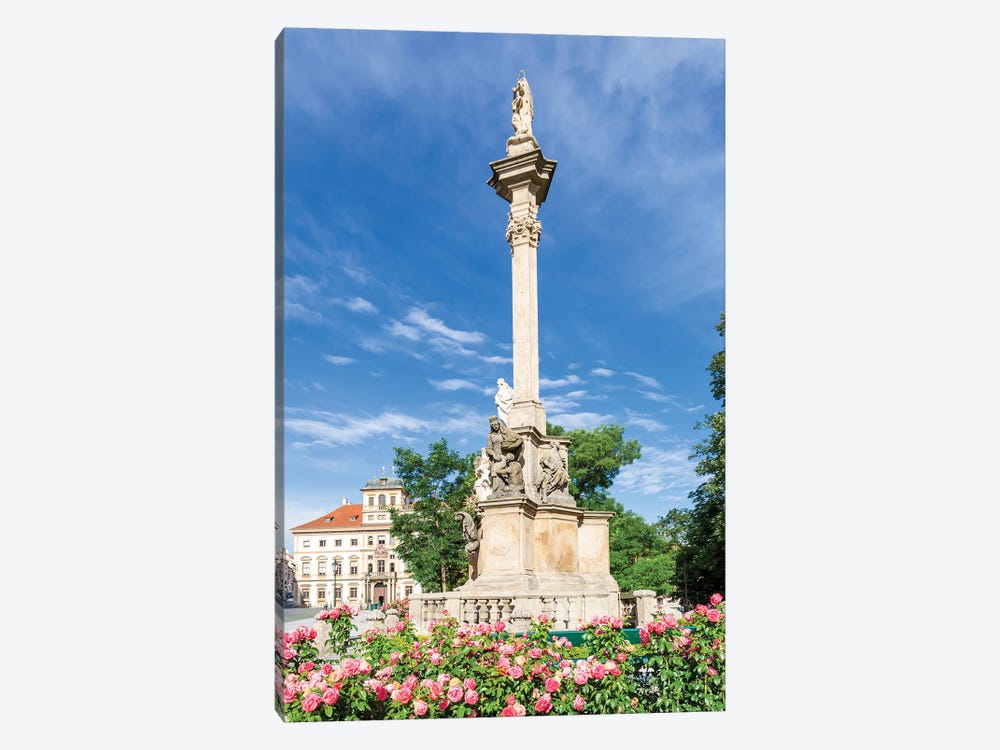 Hradčany Square With Tuscany Palace And St. Mary'S Column In Prague 1-piece Canvas Print