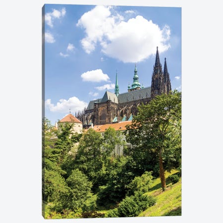 St. Vitus Cathedral With Prague Castle Grounds And Stag Moat Canvas Print #MEV958} by Melanie Viola Canvas Artwork