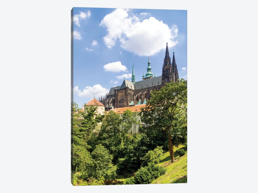 St. Vitus Cathedral With Prague Castle Grounds And Stag Moat by Melanie Viola 1-piece Art Print