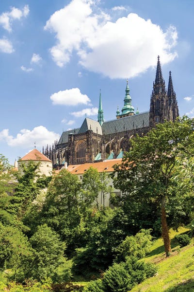 Castles & Palaces: St. Vitus Cathedral With Prague Castle Grounds And Stag Moat by Melanie Viola