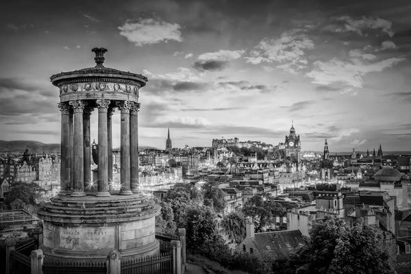 Scotland: Edinburgh Evening Mood - Monochrome by Melanie Viola